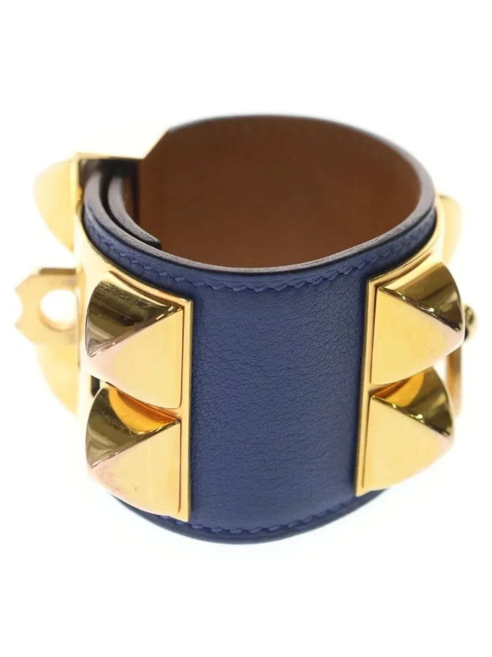 Hermes Collier de Chien Bangle Bracelet Brown Swift Leather